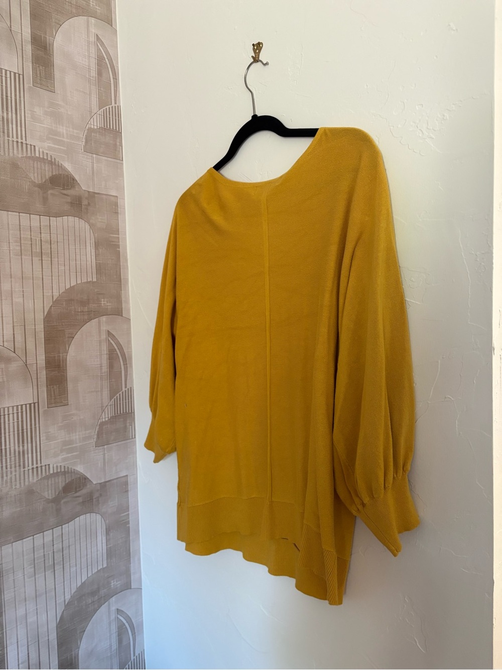 Marled Women's Mustard Batwing Knit Top - Picture 2 of 6